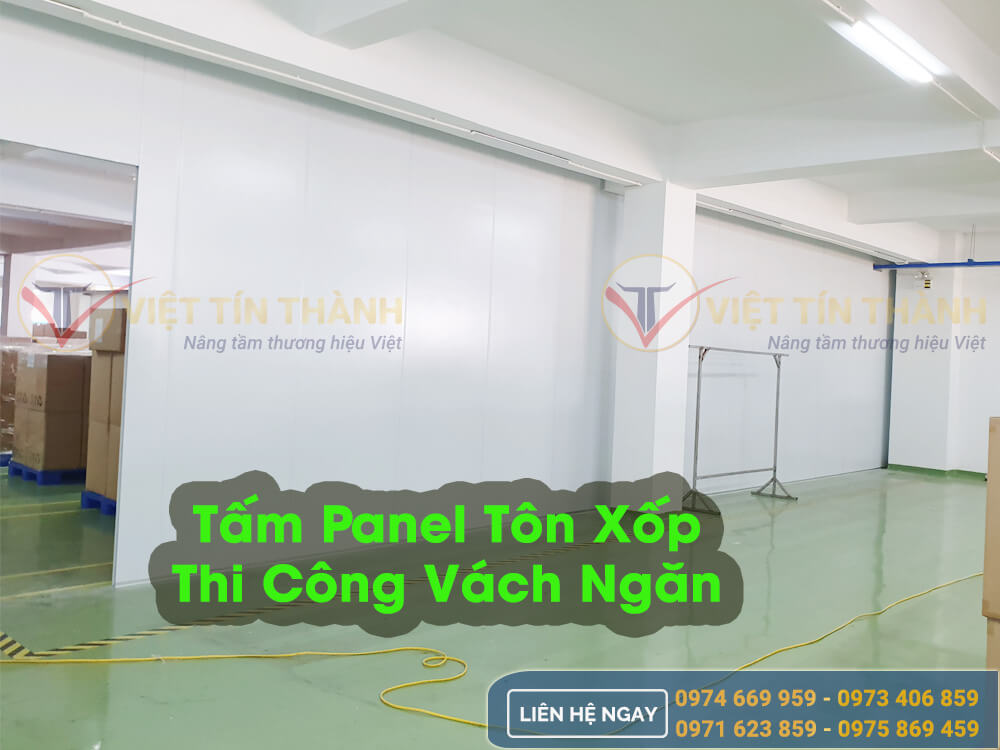 Vách ngăn panel tôn xốp 